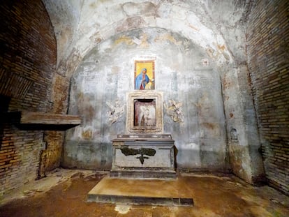 La cripta de la iglesia de San Martino ai Monti en Roma.