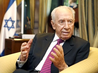 El presidente de Israel, Sim&oacute;n Peres, durante la entrevista mantenida con EL PA&Iacute;S el 13 de junio de 2013.