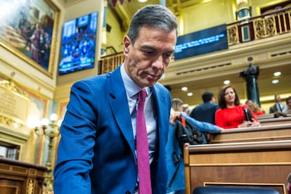 Pedro Sánchez, este miércoles en el Congreso.