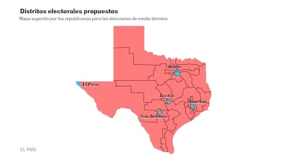 Mapa electoral Texas Republicanos