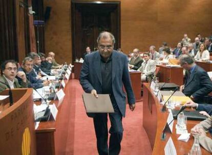 Joaquim Nadal, momentos antes de su intervención en la Diputación Permanente del Parlamento catalán.
