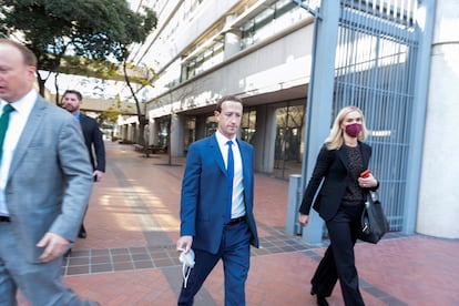 El fundador y jefe de Meta Platforms, Mark Zuckerberg, tras declarar en un juzgado de San José (California), en el caso sobre la empresa de realidad virtual Within.