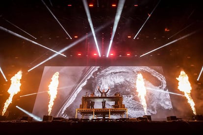 El DJ David Guetta, en el Festival de la Isla de Wight 2021, en Seaclose Park (Inglaterra).