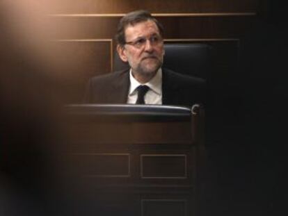 El presidente del Gobierno, Mariano Rajoy, en el Congreso.