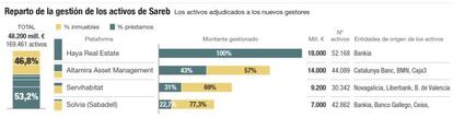 Reparto de la gesti&oacute;n de los activos de Sareb