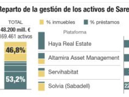 Sareb recibirá 177 millones este mes de los gestores de sus activos