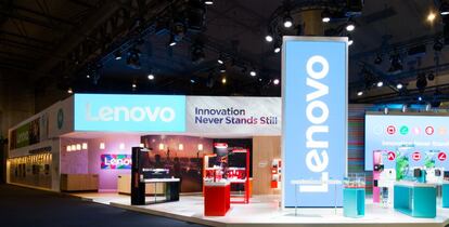 Stand de Lenovo en el Mobile World Congress de Barcelona.