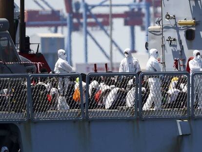  Llegada al puerto de Valencia del barco Aquarius, el pasado 17 de junio. 