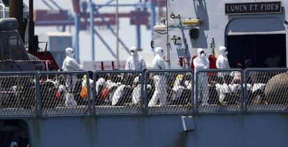  Llegada al puerto de Valencia del barco Aquarius, el pasado 17 de junio. 