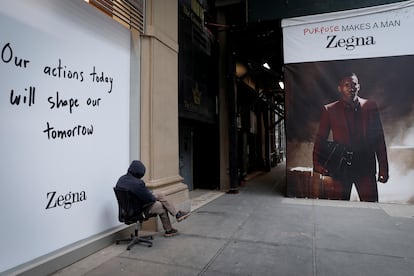 Un anuncio de Ermenegildo Zegna en Nueva York.