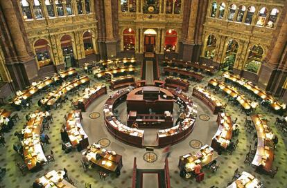 Sala de lectura de la Biblioteca del Congreso, en Washington.