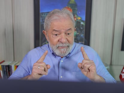 El expresidente de Brasil Luiz Inázio Lula da Silva este viernes durante la entrevista en su casa de São Bernardo do Campo.