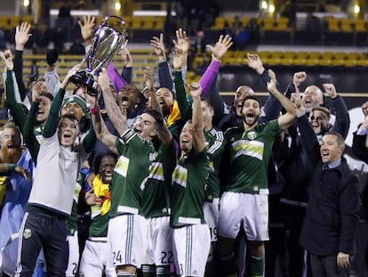 Los Portland Timbers celebran el t&iacute;tulo de liga el pasado diciembre.