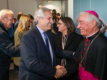 El presidente de Argentina, Alberto Fernández, a su llegada a Roma.