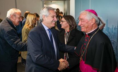 El presidente de Argentina, Alberto Fernández, a su llegada a Roma.