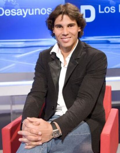 Rafa Nadal, antes de la entrevista.