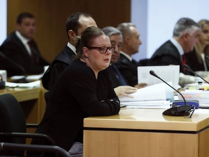 Beatriz L.D., en el primer día del juicio en la Audiencia Provincial de Madrid.