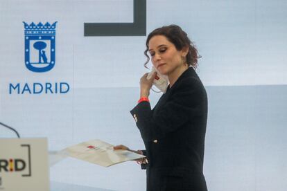 La presidenta de la Comunidad de Madrid, Isabel Díaz Ayuso, el viernes en Fitur.