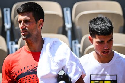 Djokovic, el viernes en la Philippe Chatrier de París.