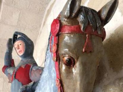 Escultura de San Jorge, de la iglesia de Estella (Navarra), tras su restauración.