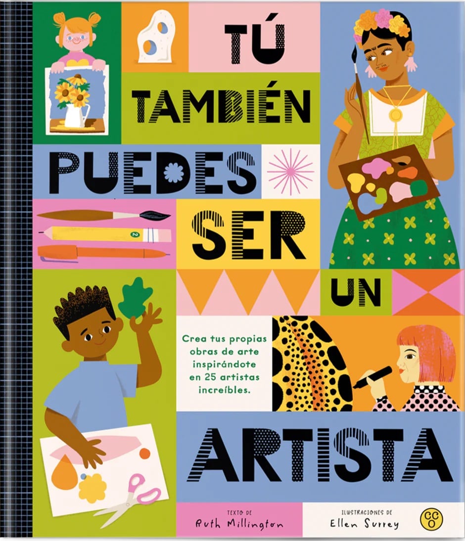 Portada de la edición en catalán de 'Tú también puedes ser un artista', de Ruth Millington, ilustrado por Ellen Surrey y editado por Eccomi.