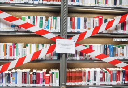 Estantería de la Biblioteca Nacional de España (BNE), en su reapertura hace unos días.