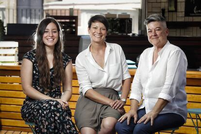 Laura Carrascosa, María Santoyo y Mili Hernández en el Hotel de las Letras de Madrid