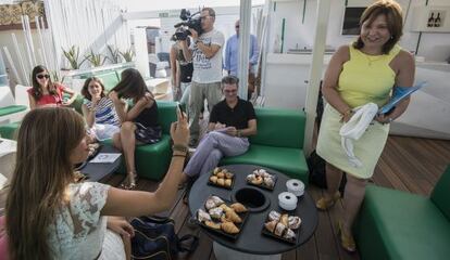 Isabel Bonig, este martes, durante su reunión con los periodistas.