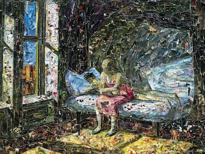'Verano en la ciudad, según Edward Hopper', obra de Vik Muniz de su exposición en la galería Elba Benítez