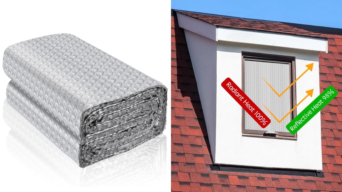 Aislamiento de burbujas colocado en ventanas y otros lugares.