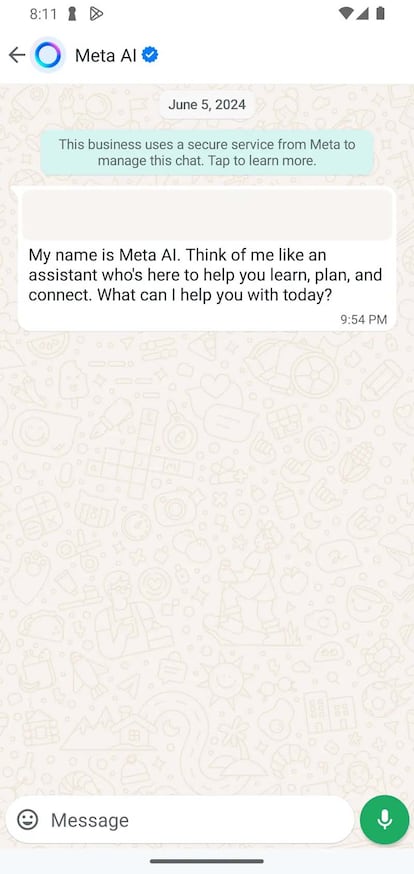 Nueva función en WhatsApp para hablar con Meta AI