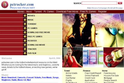 Página web pctracker.com, uno de los sitios afectados por la operación policial.