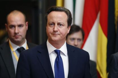 David Cameron, a su salida de la cumbre de Bruselas.