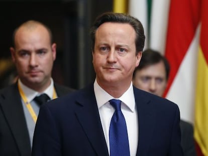 David Cameron, a su salida de la cumbre de Bruselas.