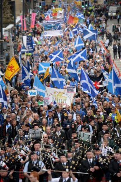 Manifestaci&oacute;n a favor de la independencia en Edimburgo, el pasado mes de septiembre. 