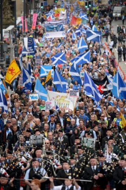 Manifestación a favor de la independencia en Edimburgo, el pasado mes de septiembre.