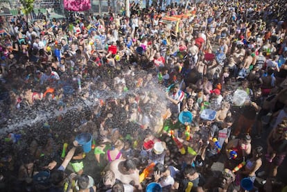 Asistentes a la celebración de la Batalla Naval de Vallecas de 2017.