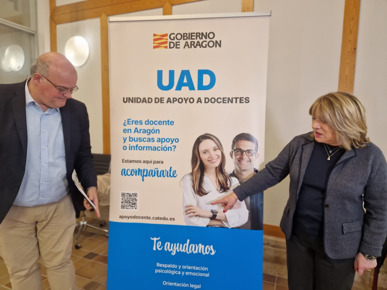 Presentación de la Unidad de apoyo a docentes de Aragón, este lunes. / CEDIDA