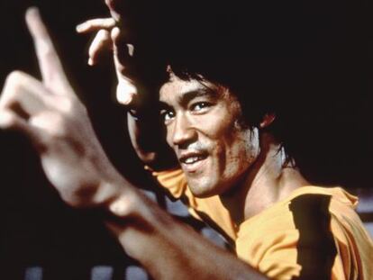 Bruce Lee in the 1978 movie 'Game of Death,' which was released after his own passing.