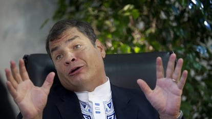 El presidente ecuatoriano, Rafael Correa, durante la entrevista.
