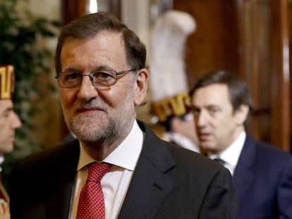 Mariano Rajoy, durante la celebraci&oacute;n del 38 aniversario de la Constituci&oacute;n. 