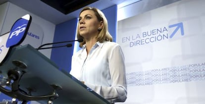 La secretaria general del PP, María Dolores de Cospedal.