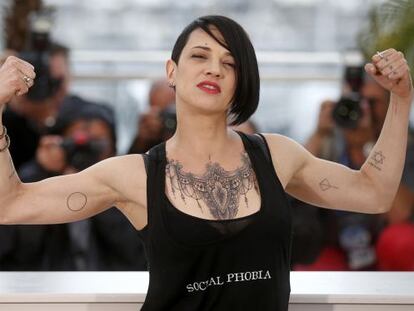 Asia Argento en Cannes durante la presentación de 'Incomprendida'.