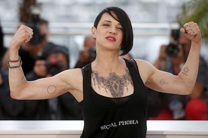 Asia Argento en Cannes durante la presentación de 'Incomprendida'.