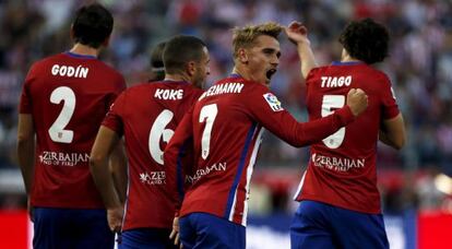 Griezmann celebra el gol de la victoria. 