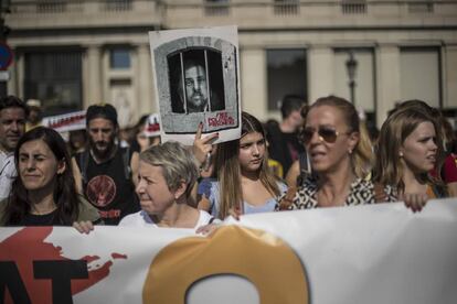 Protesta por la sentencia del 'procs', el pasado 14 de octubre, en Barcelona.