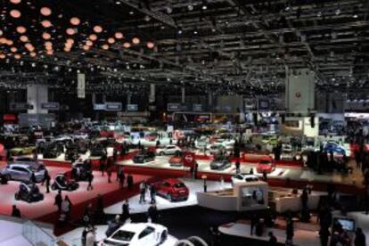 Vista del Salón Internacional del Automóvil de Ginebra, que comenzó el martes.