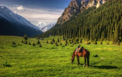 Valle montañoso cerca de Karakol, en Kirguistán.