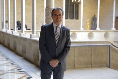 L'expresident català, Artur Mas, al Palau de la Generalitat.