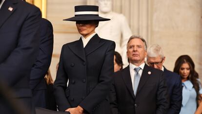 Melania Trump during the inauguration ceremony at the Capitol on January 20, 2025, in Washington.